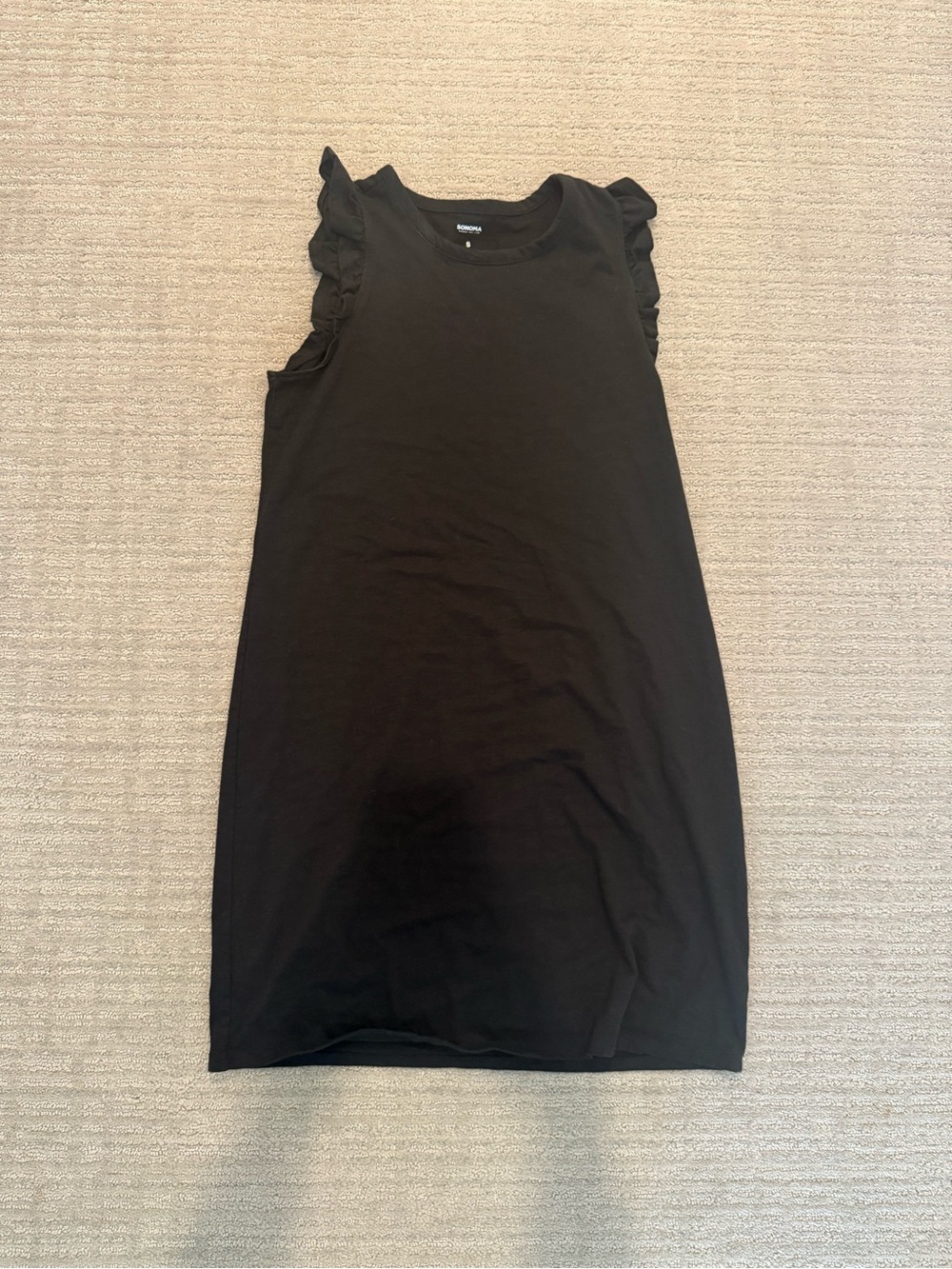 Sonoma Black Ruffle-Sleeve Midi Dress
